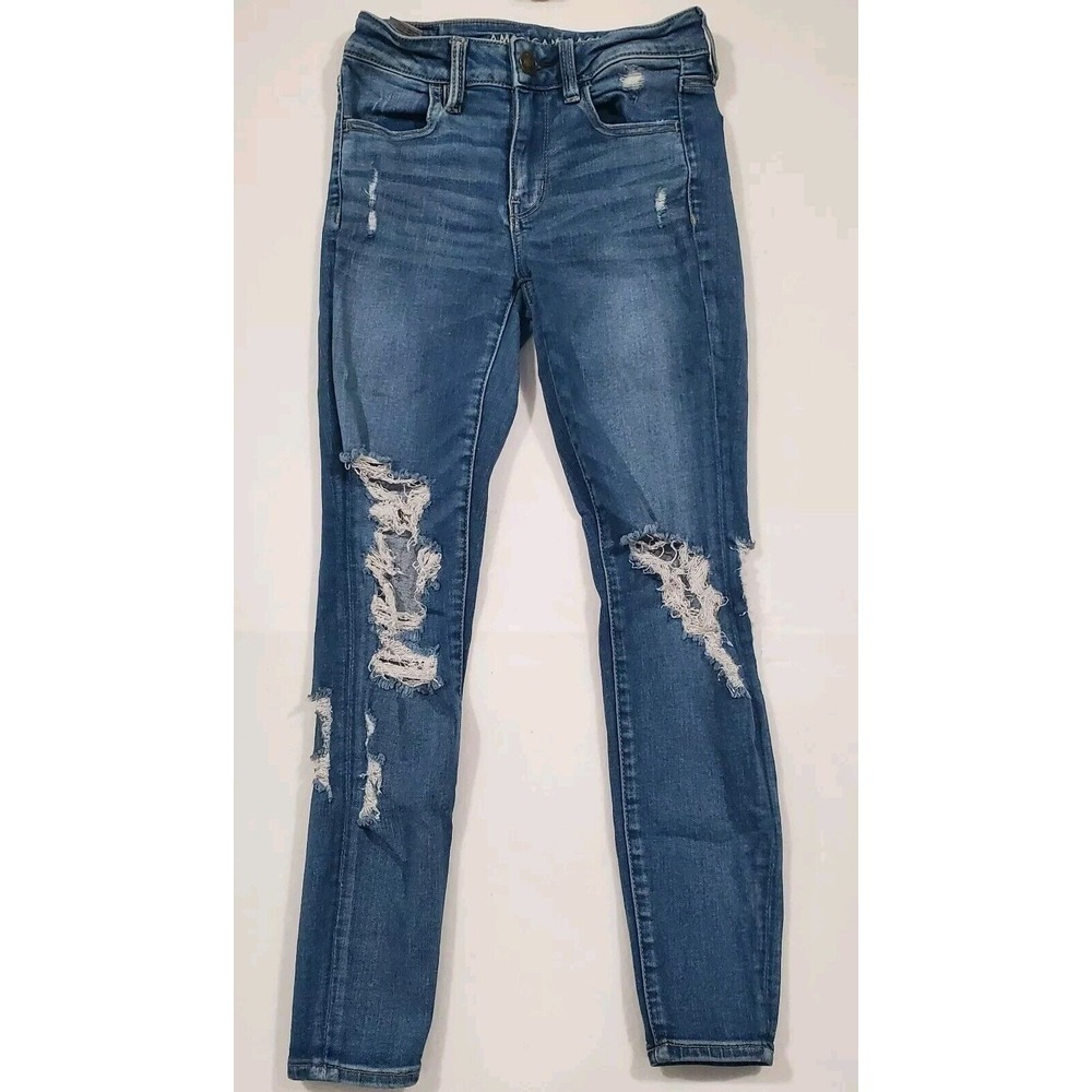 American Eagle Women's Jegging Skinny Jeans Size 2 Short Stretch Blue